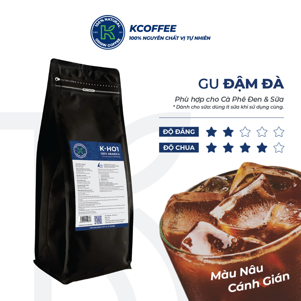 CÀ PHÊ K-HO1 500 G - CÀ PHÊ RANG XAY NGUYÊN CHẤT